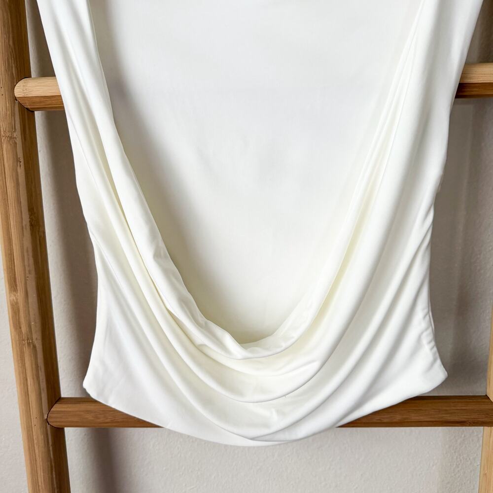 NWT Meshki Suri Slinky Cowl Back Top White Sleeveless Tank Women’s Size Small - Picture 5 of 7